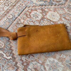 Able Tan Leather Clutch